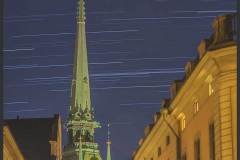 Tyska Kyrkan, German Church spire -
If you visit Stockholm, you are bound to see the German Church or at least its spire, which dominates the Gamla Stan skyline.
The brick steeple and the copper covered spire, together 96 metres tall (1878), designed by a Berliner - Julius Carl Raschdorff. For the commission he chose Neogothic gargoyles featuring grotesque animals, indeed unusual in Swedish architectural history but today recognized as 'natural features' of the old town.