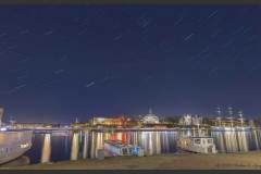 The Skeppsholmen Church is a former church on the islet of Skeppsholmen.
Since May 2009, the building has been a concert hall called Eric Ericsonhallen. It was named after the Swedish conductor and choral conductor Eric Ericson.
The trail of Arcturus is prominent in the sky.